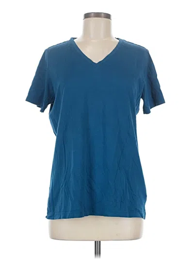 Pre-owned Lands' End Short Sleeve T-shirt In Blue