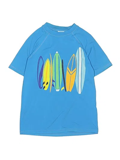 Pre-owned Lands' End Kids'  Short Sleeve T-shirt In Blue
