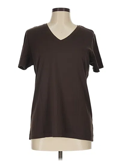 Pre-owned Lands' End Short Sleeve T-shirt In Brown