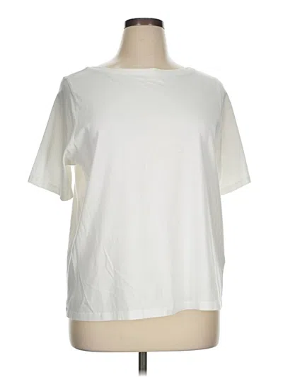 Pre-owned Lands' End Short Sleeve T-shirt In Ivory