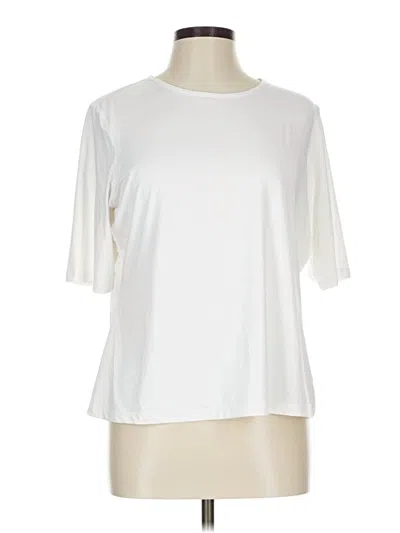 Pre-owned Lands' End Short Sleeve T-shirt In Ivory