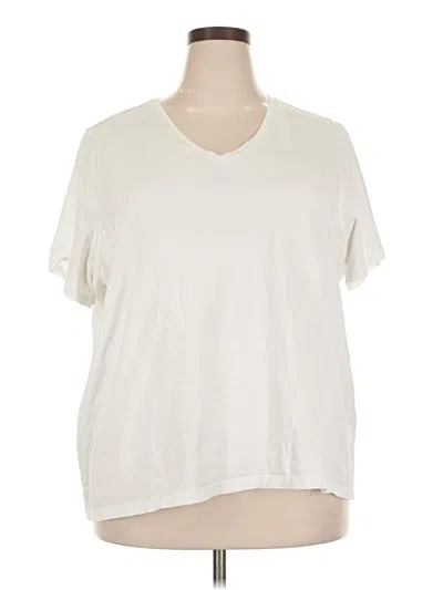 Pre-owned Lands' End Short Sleeve T-shirt In Ivory