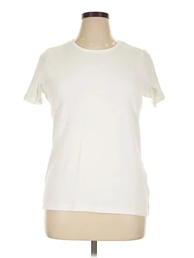 Pre-owned Lands' End Short Sleeve T-shirt In Ivory
