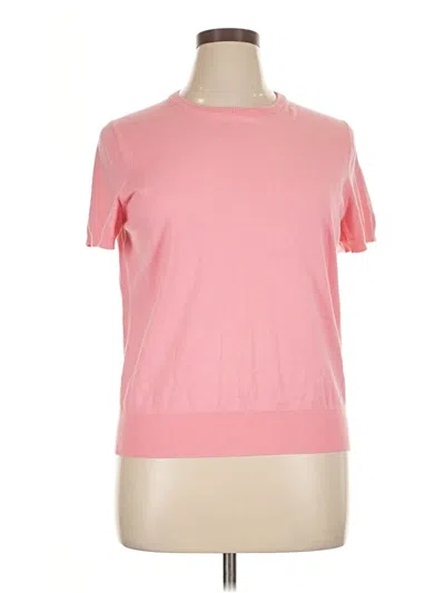 Pre-owned Lands' End Short Sleeve T-shirt In Pink