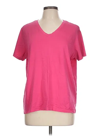 Pre-owned Lands' End Short Sleeve T-shirt In Pink
