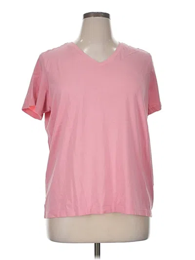 Pre-owned Lands' End Short Sleeve T-shirt In Pink