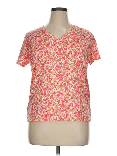 Pre-owned Lands' End Short Sleeve T-shirt In Pink