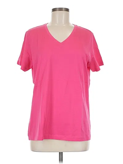 Pre-owned Lands' End Short Sleeve T-shirt In Pink