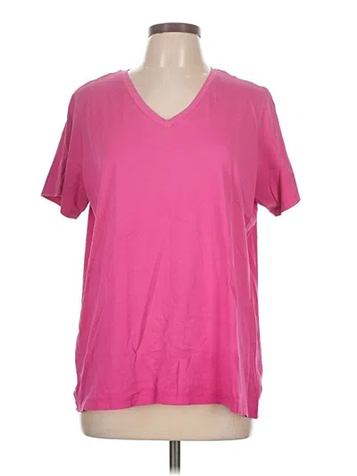 Pre-owned Lands' End Short Sleeve T-shirt In Pink
