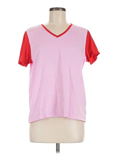 Pre-owned Lands' End Short Sleeve T-shirt In Pink