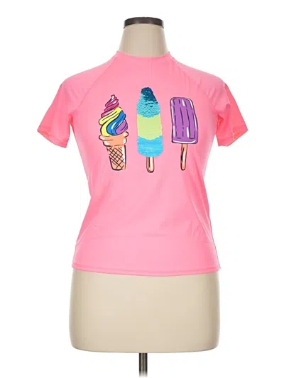 Pre-owned Lands' End Short Sleeve T-shirt In Pink