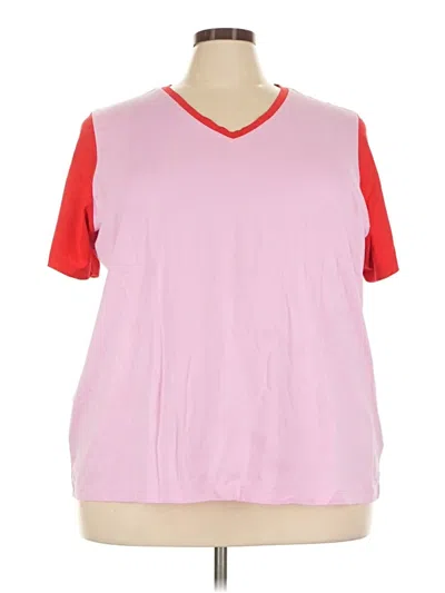 Pre-owned Lands' End Short Sleeve T-shirt In Pink