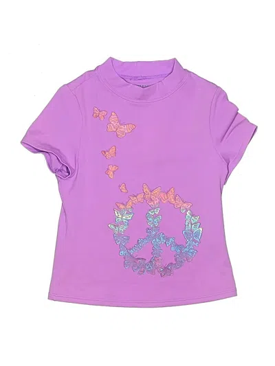 Pre-owned Lands' End Kids'  Short Sleeve T-shirt In Purple