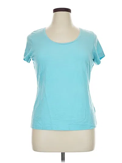 Pre-owned Lands' End Short Sleeve T-shirt In Teal