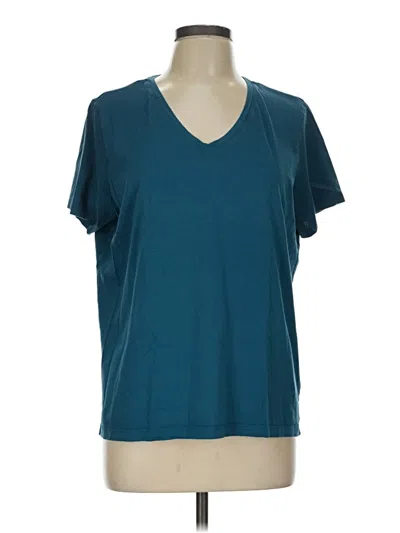 Pre-owned Lands' End Short Sleeve T-shirt In Teal