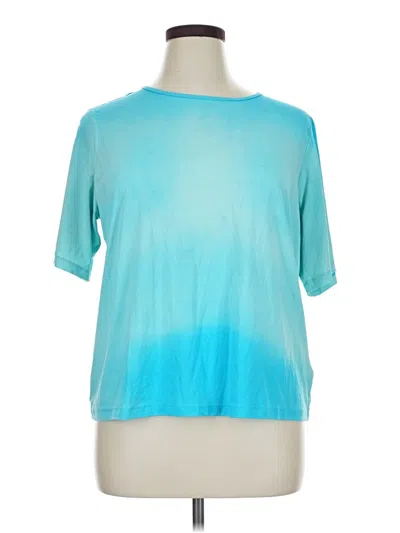 Pre-owned Lands' End Short Sleeve T-shirt In Teal