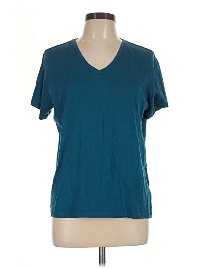 Pre-owned Lands' End Short Sleeve T-shirt In Teal