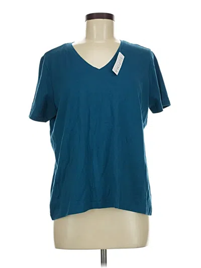 Pre-owned Lands' End Short Sleeve T-shirt In Teal