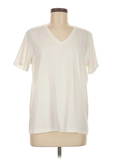 Pre-owned Lands' End Short Sleeve T-shirt In White