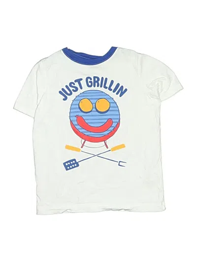 Pre-owned Lands' End Kids'  Short Sleeve T-shirt In White