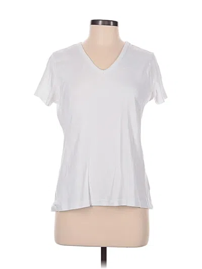 Pre-owned Lands' End Short Sleeve T-shirt In White