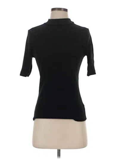 Pre-owned Lands' End Short Sleeve Turtleneck In Black