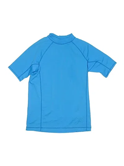 Pre-owned Lands' End Kids'  Short Sleeve Turtleneck In Blue