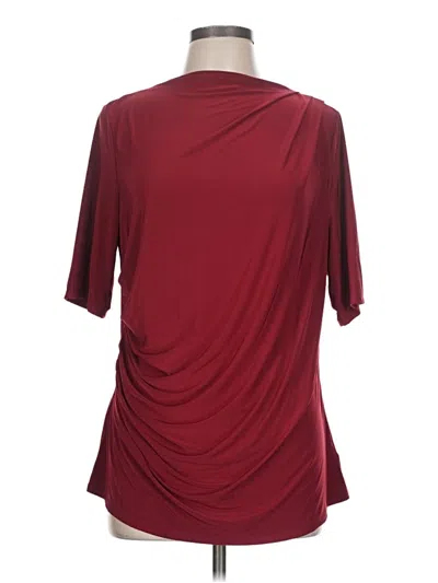 Pre-owned Lands' End Short Sleeve Turtleneck In Burgundy