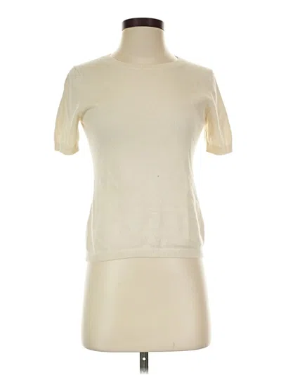 Pre-owned Lands' End Short Sleeve Turtleneck In Ivory