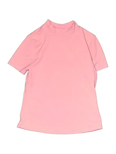 Pre-owned Lands' End Kids'  Short Sleeve Turtleneck In Pink