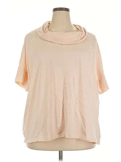 Pre-owned Lands' End Short Sleeve Turtleneck In Tan