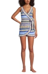 Lands' End Side Tie Mini Swim Dress Swimsuit