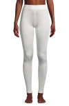 Lands' End Silk Interlock Long Underwear Leggings Pants In Ivory