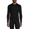 Lands' End Silk Long Underwear Crew Neck In Black