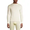 Lands' End Silk Long Underwear Crew Neck In Ecru