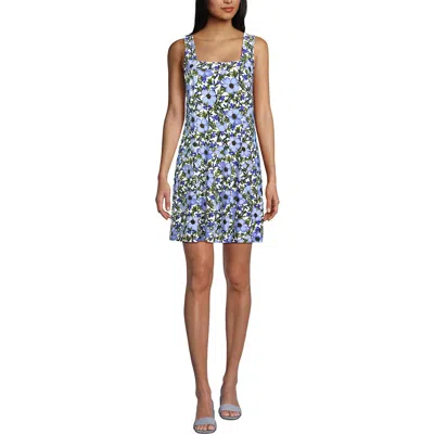 Lands' End Silky Knit Mini Shift Dress In Animal Print