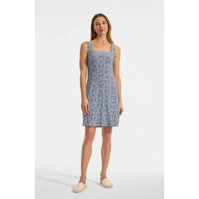 Lands' End Silky Knit Mini Shift Dress In Blue