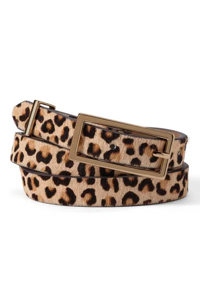 Lands' End Skinny Belt In Brown Leopard