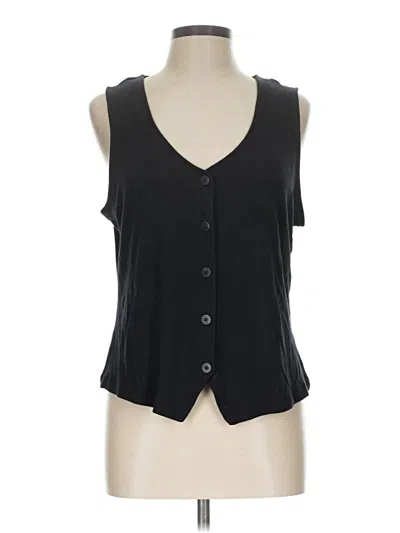 Pre-owned Lands' End Sleeveless Blouse In Black