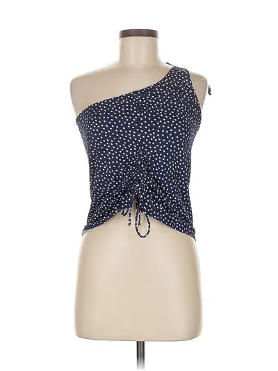 Pre-owned Lands' End Sleeveless Blouse In Blue