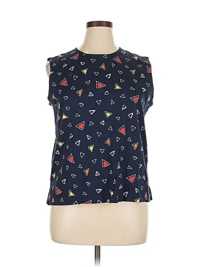 Pre-owned Lands' End Sleeveless Blouse In Blue