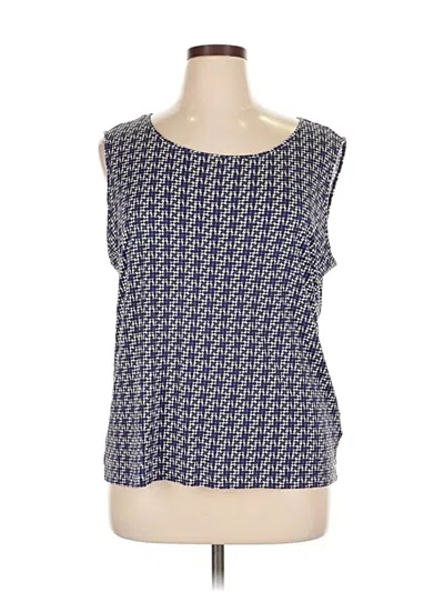 Pre-owned Lands' End Sleeveless Blouse In Blue