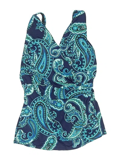 Pre-owned Lands' End Sleeveless Blouse In Blue