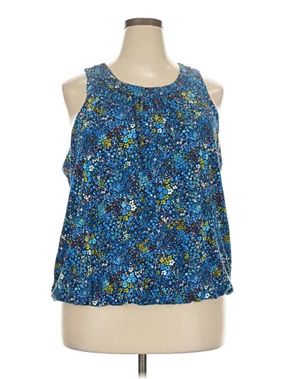 Pre-owned Lands' End Sleeveless Blouse In Blue