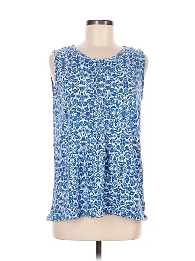 Pre-owned Lands' End Sleeveless Blouse In Blue