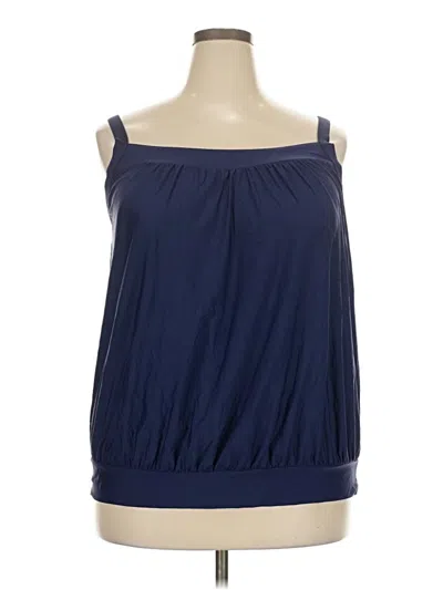 Pre-owned Lands' End Sleeveless Blouse In Blue