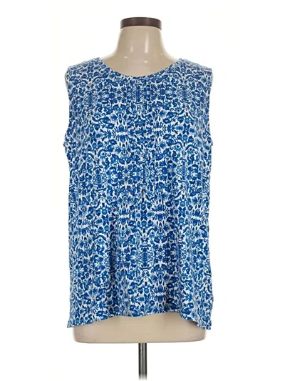 Pre-owned Lands' End Sleeveless Blouse In Blue