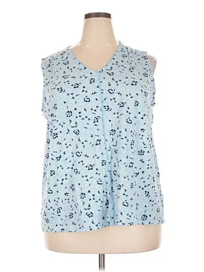 Pre-owned Lands' End Sleeveless Blouse In Blue