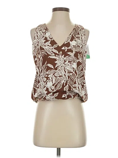 Pre-owned Lands' End Sleeveless Blouse In Brown