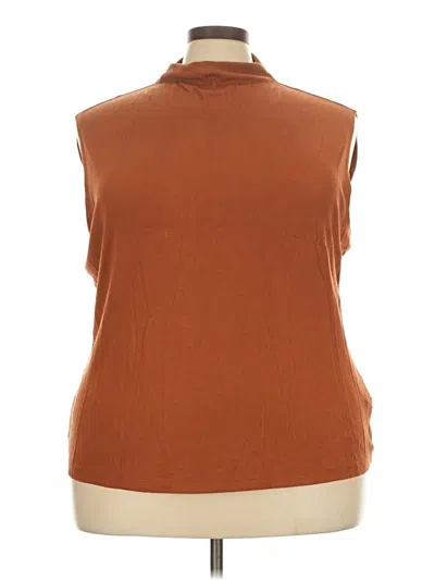 Pre-owned Lands' End Sleeveless Blouse In Brown